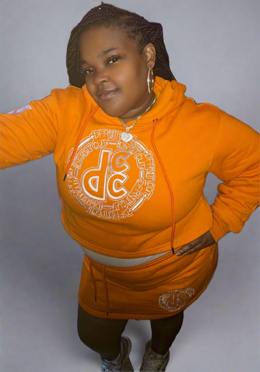 Double Circle Dfrnt Cut Crop Top w/ Skirt